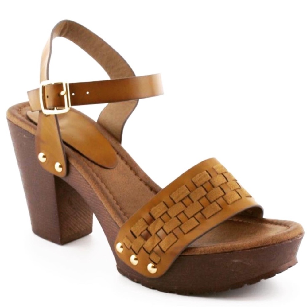 2 Left! NU Nature Breeze Vint Retro Burgundy Chunky Platform Heel Sandal - Picture 5 of 5
